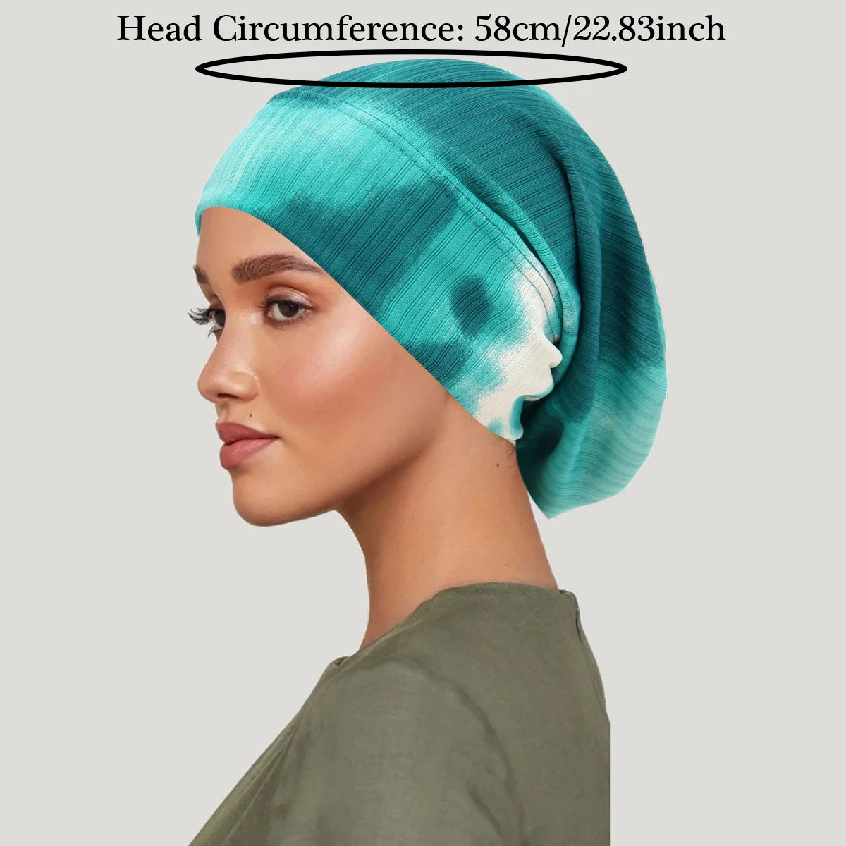 Turban Hijab Imprimé Bohème – Bonnet Foulard Musulmane Femme