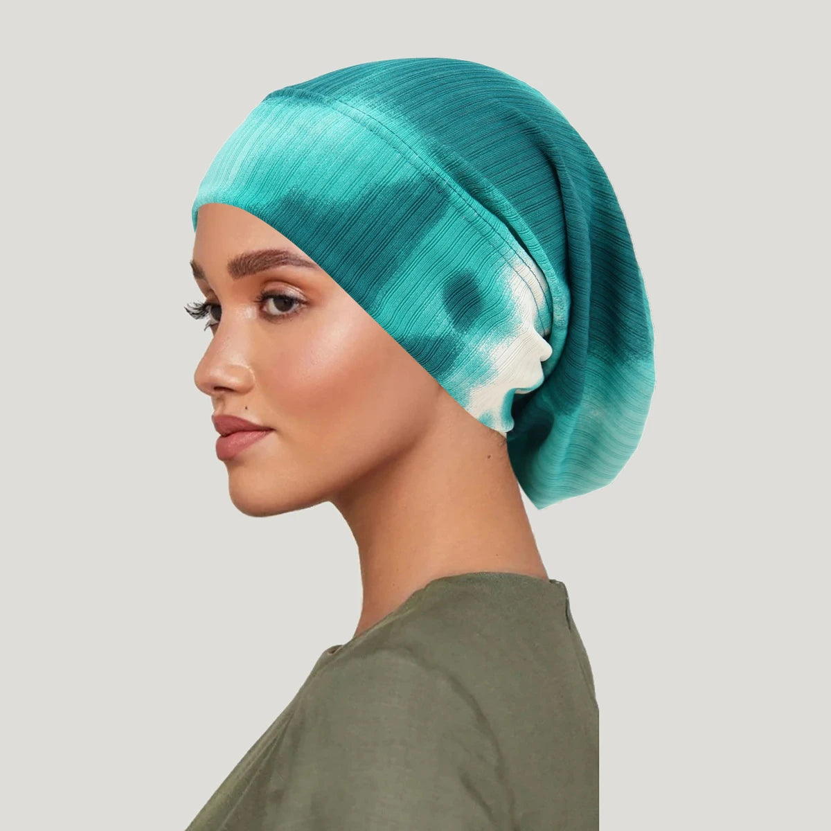 Turban Hijab Imprimé Bohème – Bonnet Foulard Musulmane Femme