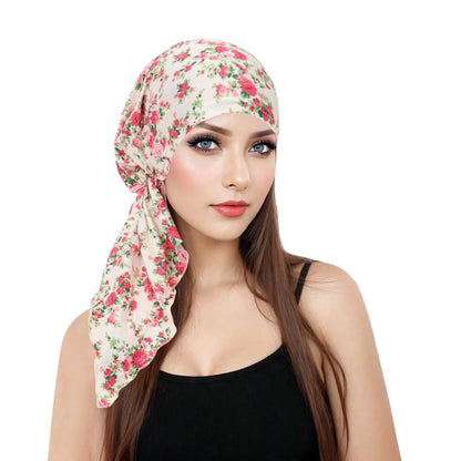 Turban Femme Doux – Bonnet Hijab Pré-Noué Imprimé Toutes Saisons