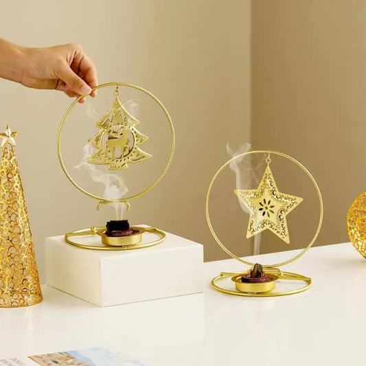 Brûleur d'Encens en Cône – Porte-Encens Décoratif en Métal pour la Maison