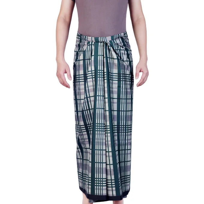 Sarong Longyi À Carreaux Homme - Malaisie, Myanmar (192x115cm)