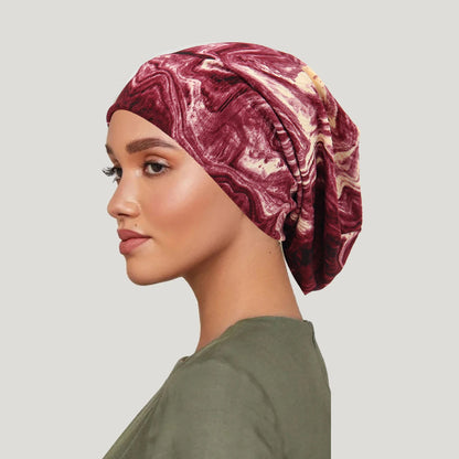 Turban Hijab Imprimé Bohème – Bonnet Foulard Musulmane Femme