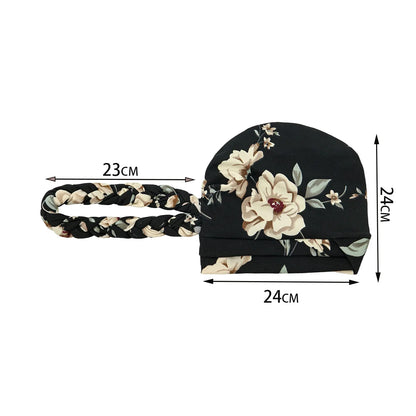 Turban Hijab Imprimé – Bonnet Foulard Musulmane Femme Toutes Saisons
